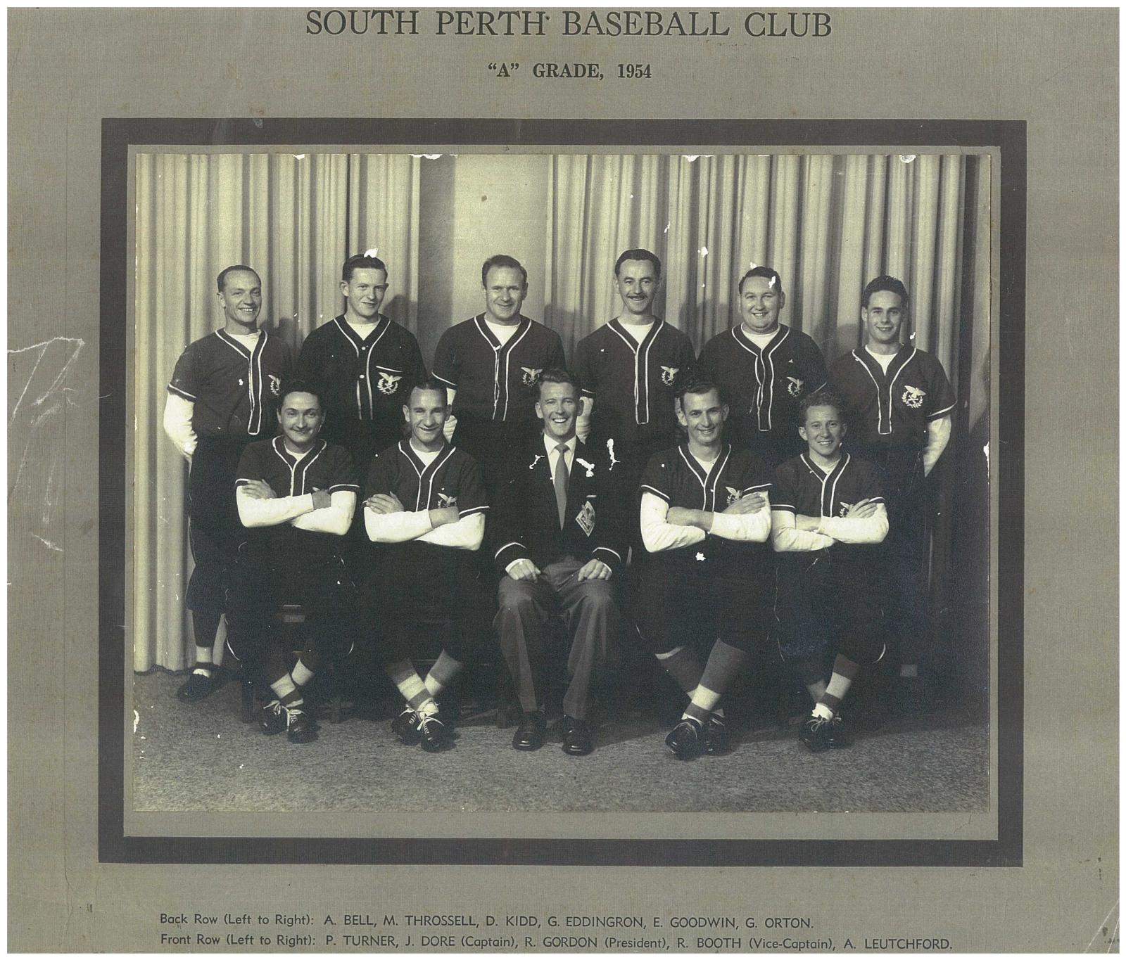 1954 South Perth Baseball Club 'A' Grade team Collections WA